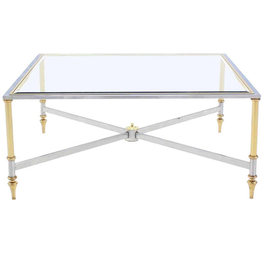 Square X Base Mid-Century Modern Coffee Table