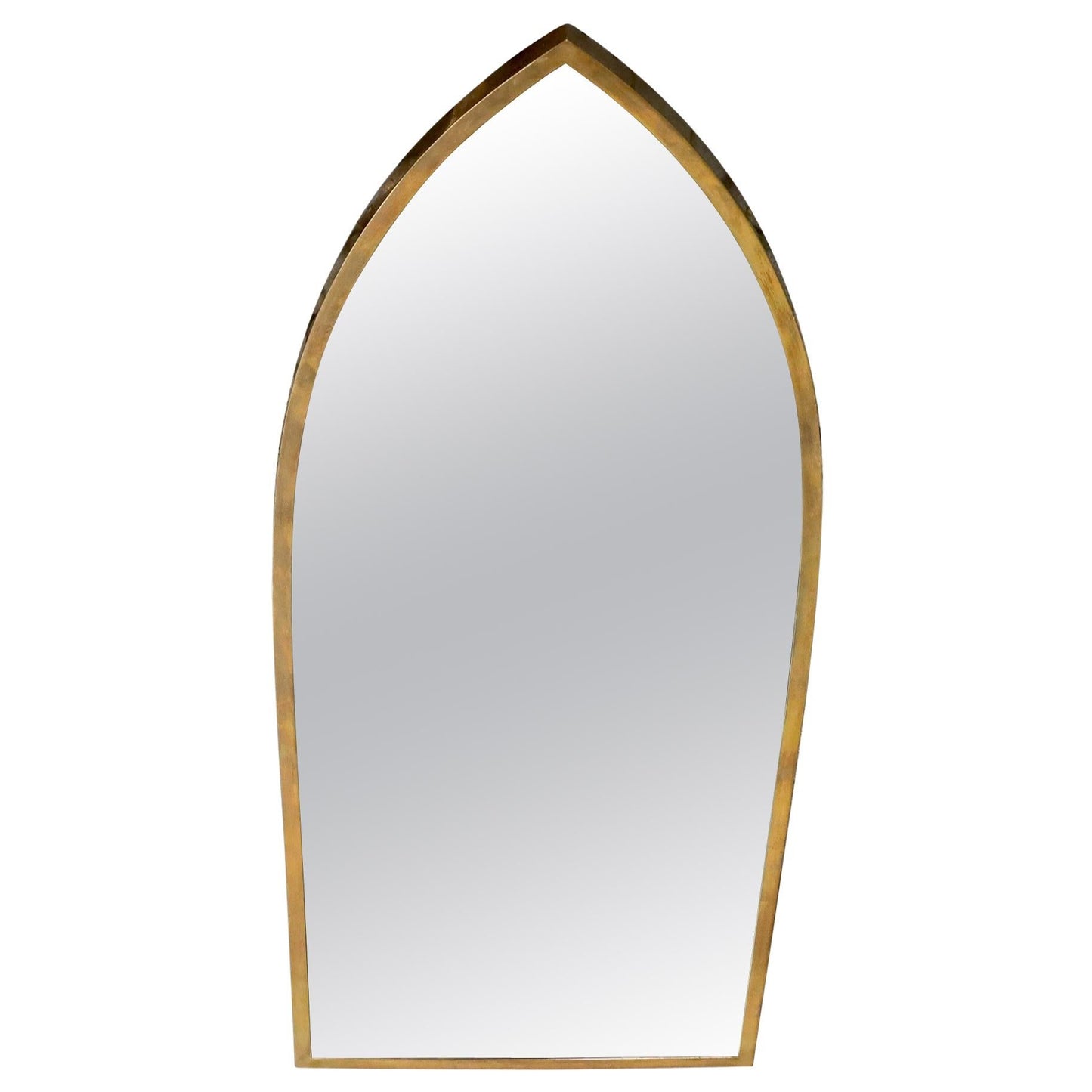 Solid Brass Profile Dome Shield Shape Curved Wall Mirror