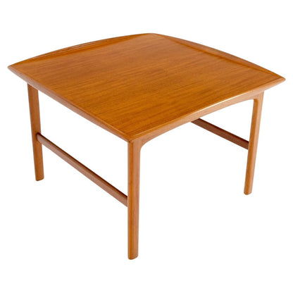 Danish Mid-Century Modern Teak Square Rolled Edges Coffee Table MINT!