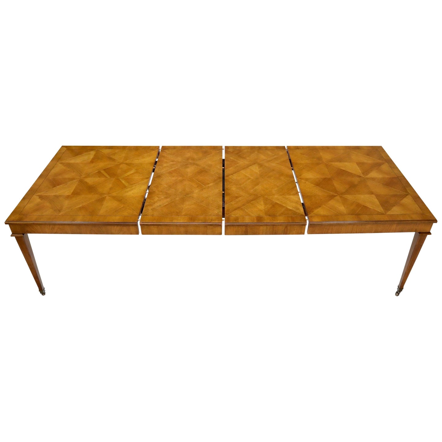 Baker Parquet Top Rectangle Dining Table with Two Extension Leaves Boards