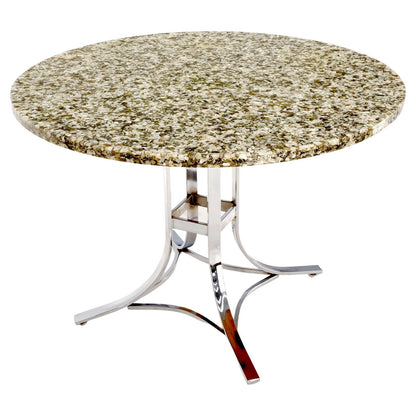 Abalone Shell Resin Fusion Cast Round Top Table on Chrome Base Mid-Century Moder