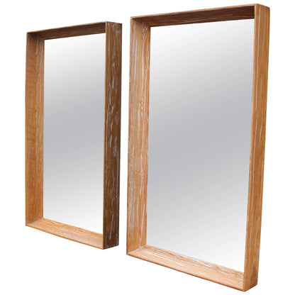 Adze Cut Deep Profile Limed Oak Cerused Oak Frames Mirrors