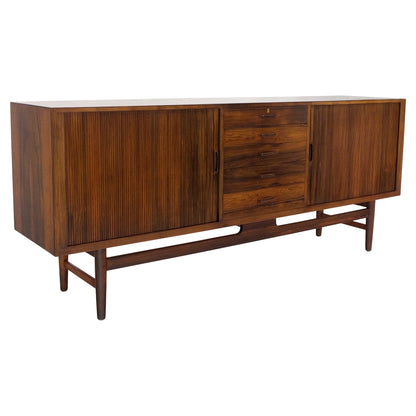 Bernt Petersen Rosewood Double Tambour Doors Rosewood Long Credenza Mint!