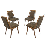 Set of Four Mid-Century Modern Side Dining Chairs New Upholstery