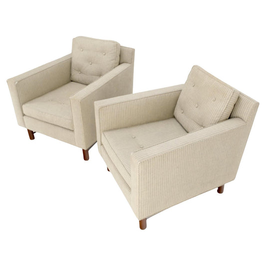 Pair of Ed Warley for Dunbar Deep Lounge Arm Club Chairs