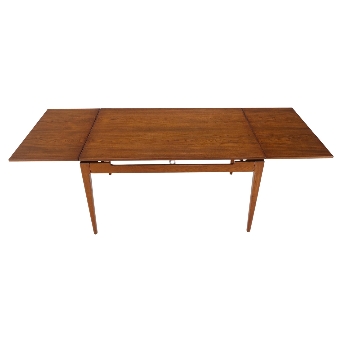 Danish Mid-Century Modern Teak Refectory Dining Table Two Leafs Mint!