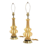 Pair of Decorative Murano Style Blown Glass Table Lamps