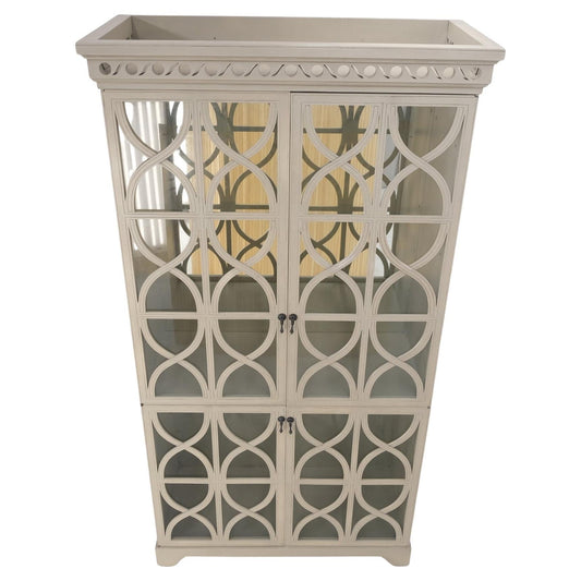 Large Painted Mirrored Decorative Double Door Cabinet Cupboard Vitrine