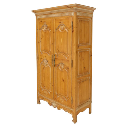 Country French Pine Wardrobe Storage Cabinet