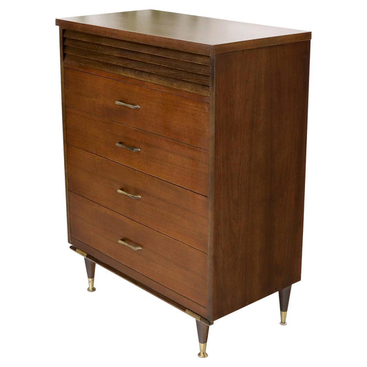 Five Drawers Mid-Century Modern Warmer High Chest Dresser