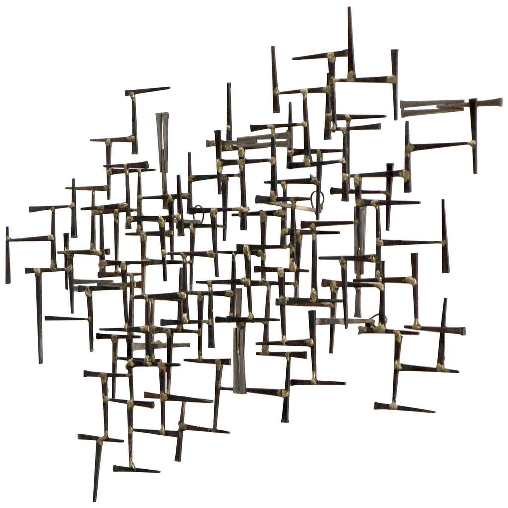 William Bowie Abstract Nail Wall Sculpture