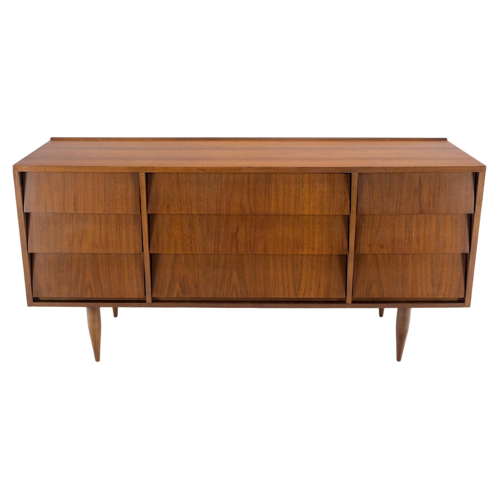 Louver Front 9 Drawers Long Credenza Dresser American Mid-Century Modern Mint!