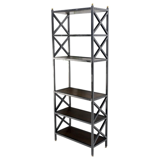 Metal X Shape Base Six Tier Shelves Etagere