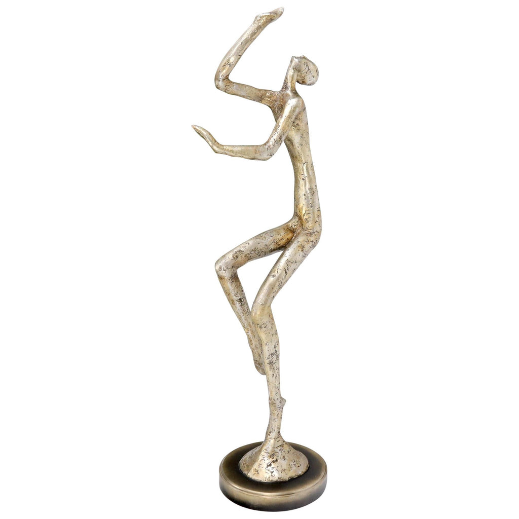 Large Full Height Tall Silver Gilt Composite Sculpture of a Dancer