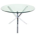 Thick Glass Top Jacks Shape Base Dining Center Game Table Gueridon