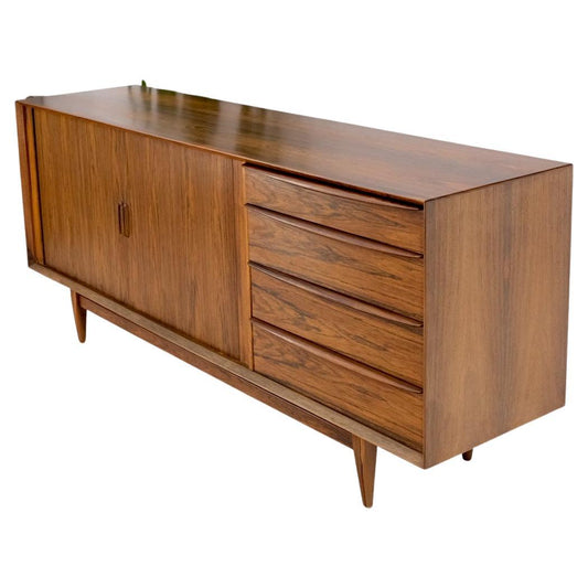 Danish Mid Century Modern Rosewood Tambour Doors Sideboard Credenza Falster