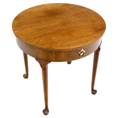 Queen Ann Walnut One Drawer Lamp Side Table Stand by Baker