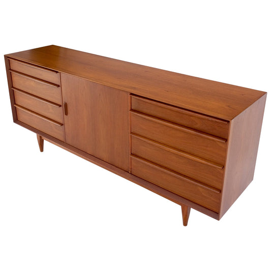 Danish Teak Mid-Century Modern 13 Drawers Long Credenza Dresser Sideboard MINT!