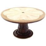 Brass Inlay Marble Decorative Marble Top Round Game or Center Table