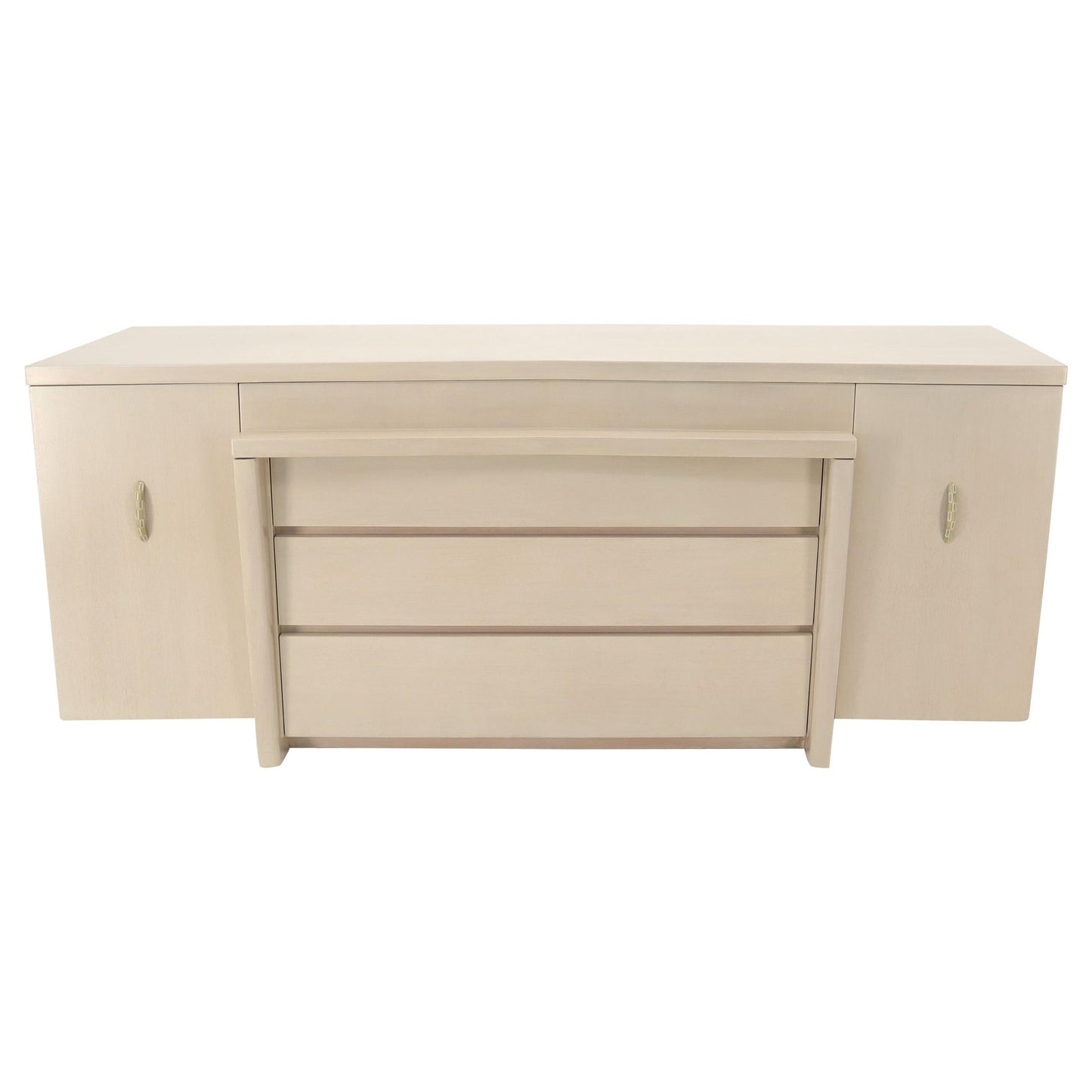 White Pickle Lacquer Finish Sculptural Dresser