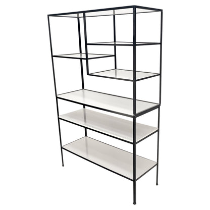 Frederick Weinberg Iron White Enamel Shelves Etagere Wall Unit