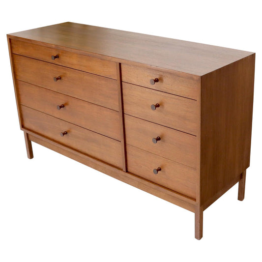 Mid-Century Modern Walnut 8 Drawers Long Dresser Credenza