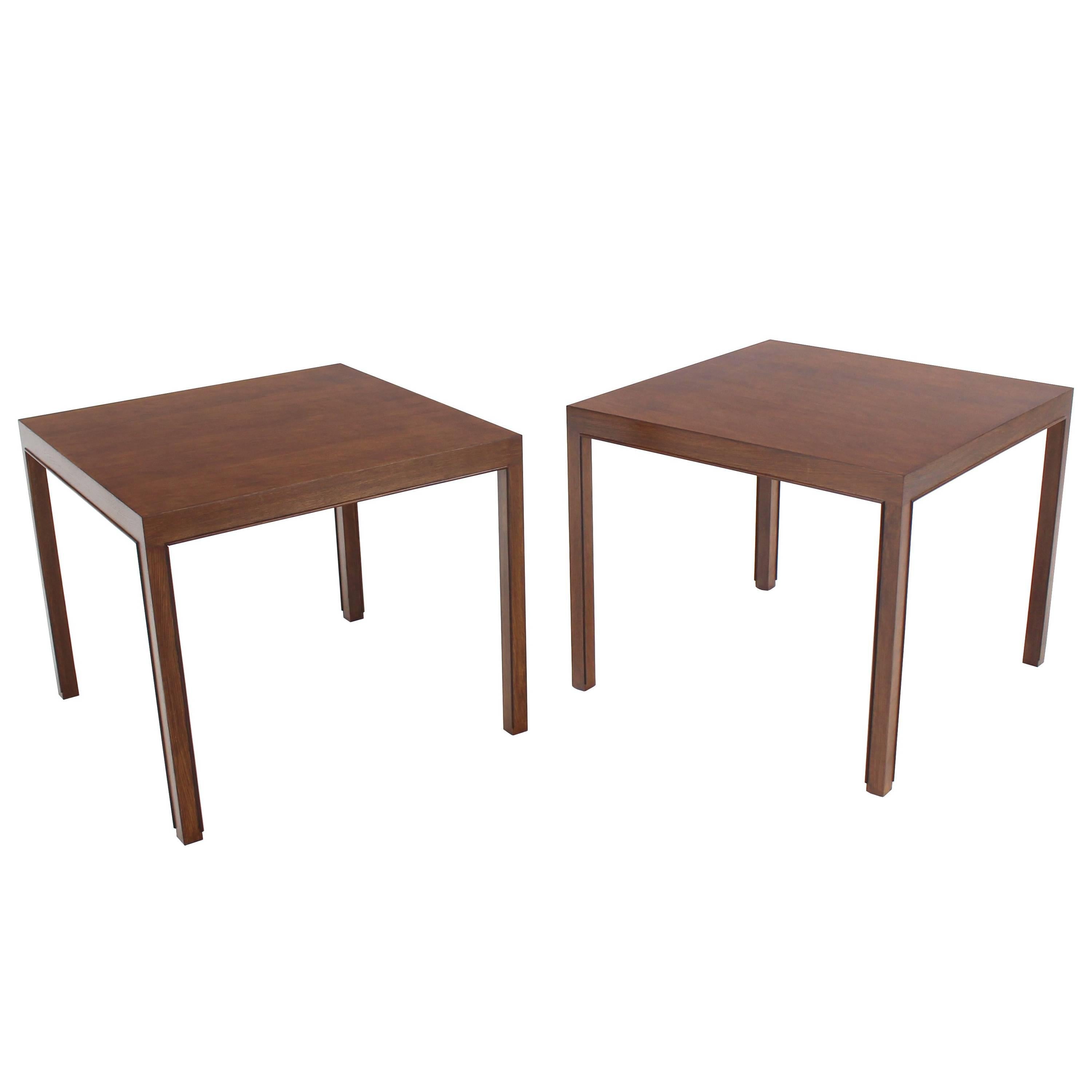 Pair of Large Square Lamp End Tables by Dunbar