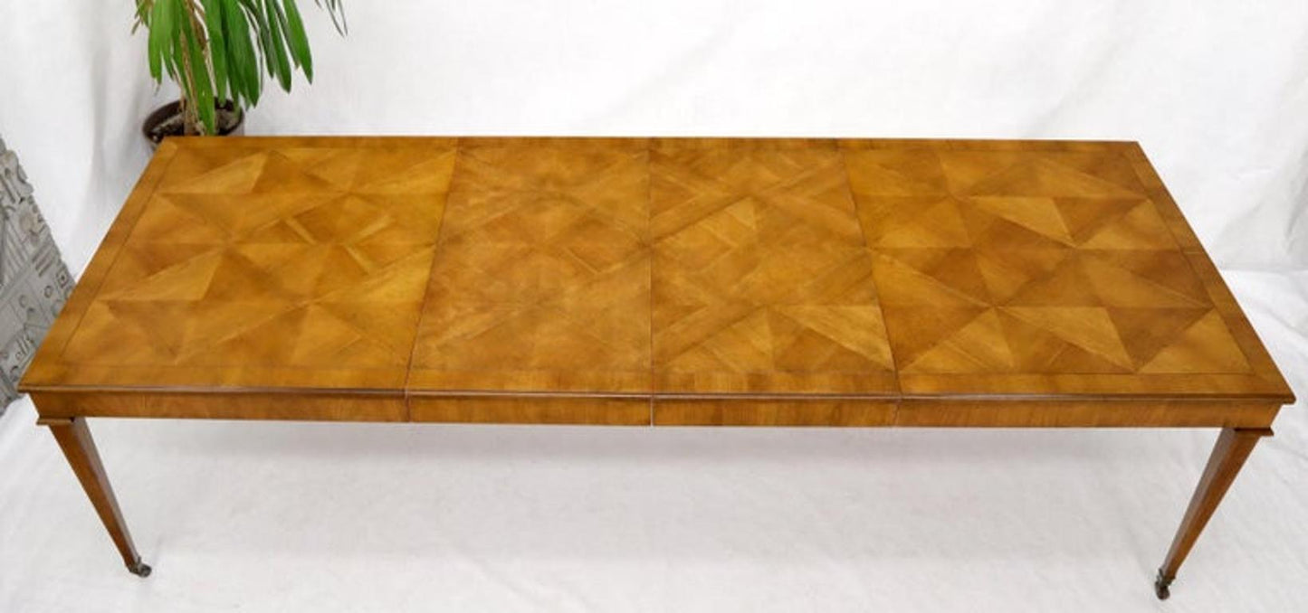 Baker Parquet Top Rectangle Dining Table with Two Extension Leaves Boards
