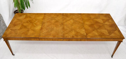 Baker Parquet Top Rectangle Dining Table with Two Extension Leaves Boards
