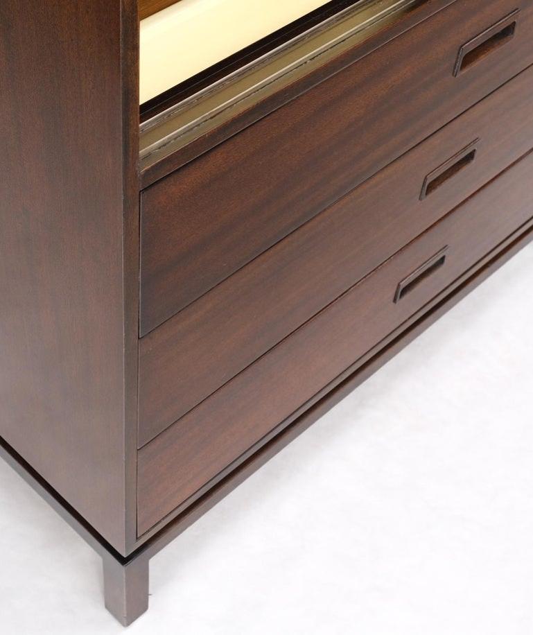 Harvey Probber Espresso Mahogany Sliding Doors 10 Drawers Gentlemen's Chest Mint