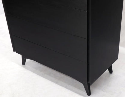 Five Drawers Black Lacquer Mahogany High Chest Dresser by John Stuart