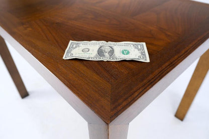 Rectangle Walnut Mid-Century Modern Parsons Style End Side Table Stand