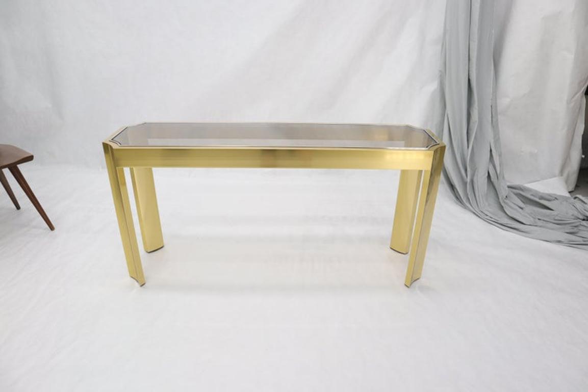 Faux Bamboo Rectangular Brass and Chrome Glass Top Coffee Table