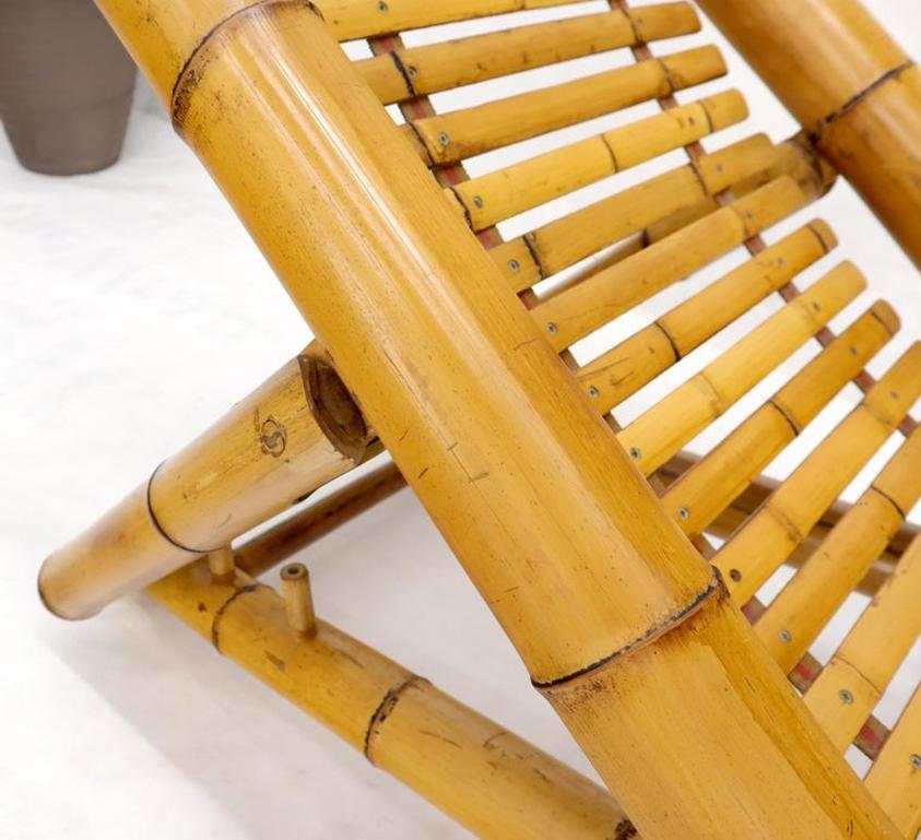 Vintage Bamboo Adjustable Sling Chaise Chair