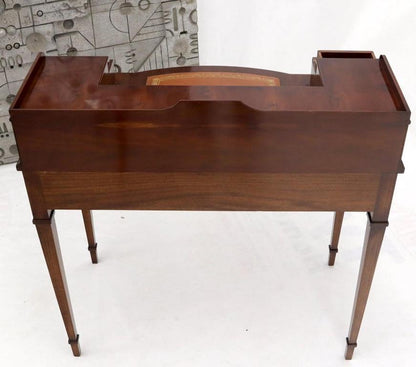 Petit English Multi Drawer Compartment Mahogany Leather Top Desk