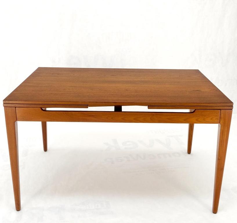 Danish Mid-Century Modern Teak Refectory Dining Table Two Leafs Mint!