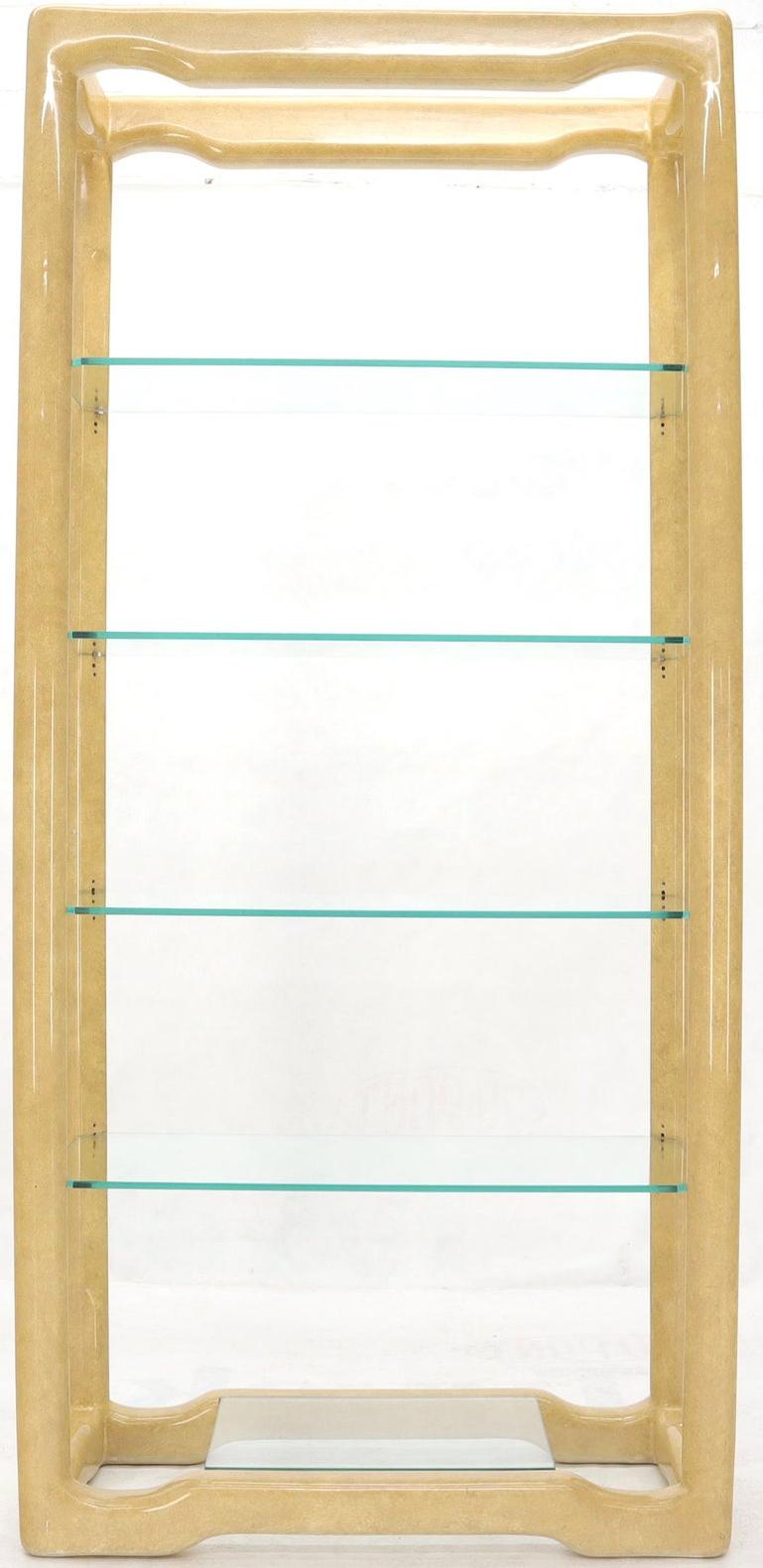 Faux Large Parchment Tall Étagère Shelving Unit