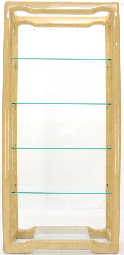 Faux Large Parchment Tall Étagère Shelving Unit