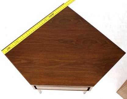 Two-Piece Walnut Corner Desk Table Bookcase Hutch