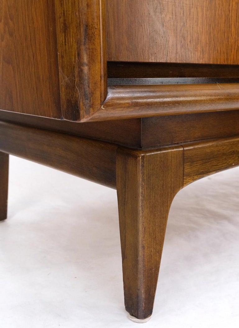 Mid-Century Modern Diamond Front Walnut 8 Drawers High Chest Dresser Cabinet