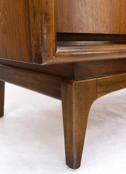 Mid-Century Modern Diamond Front Walnut 8 Drawers High Chest Dresser Cabinet