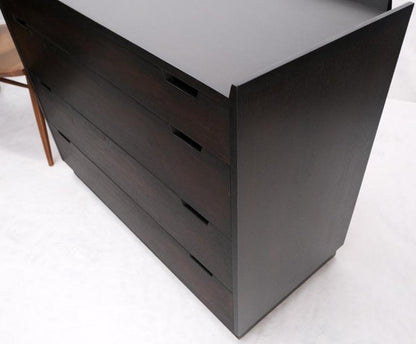 Pair of Ebonized Mahogany 4 Drawers Bachelor Chests w/ Gallery Tops Restored