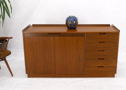 Mid-Century Modern 10 Drawers Walnut Gallery Top Dresser Credenza Double Doors