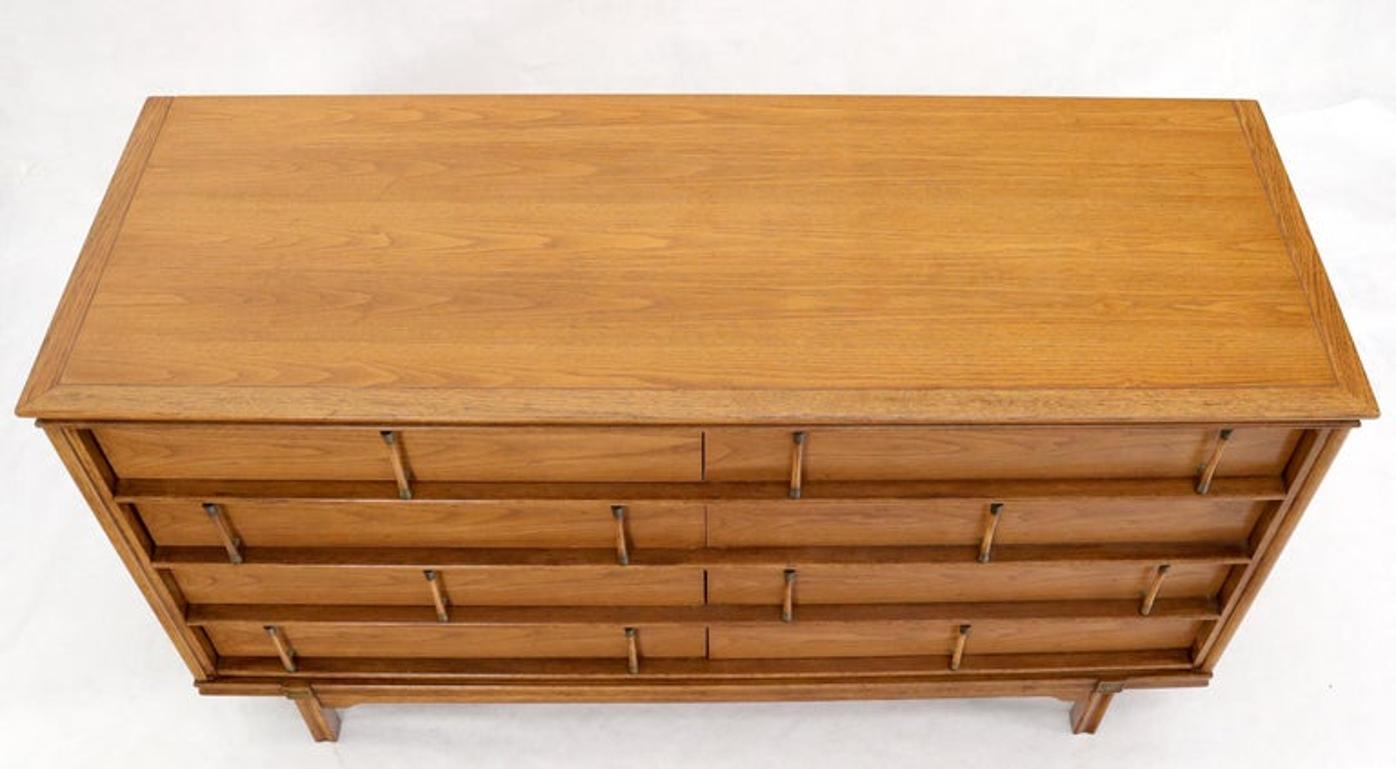 Decorative Light Walnut Faux Bamboo Pulls 8 Drawers Dresser