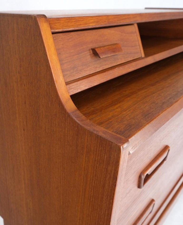 Danish Mid-Century Modern Teak Pull Out Secretary Desk Chest of Drawers Dresser