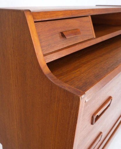 Danish Mid-Century Modern Teak Pull Out Secretary Desk Chest of Drawers Dresser