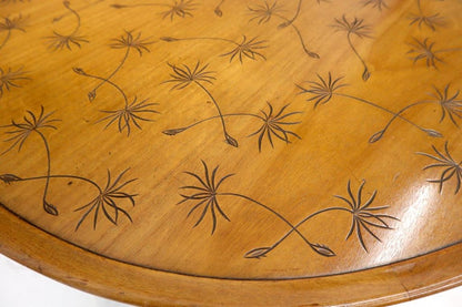 Tapered Faux Bamboo Leg Oval Top Coffee Table