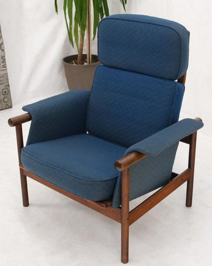 Danish Mid Century Modern Teak Dowels Design Lounge Chair by Selig