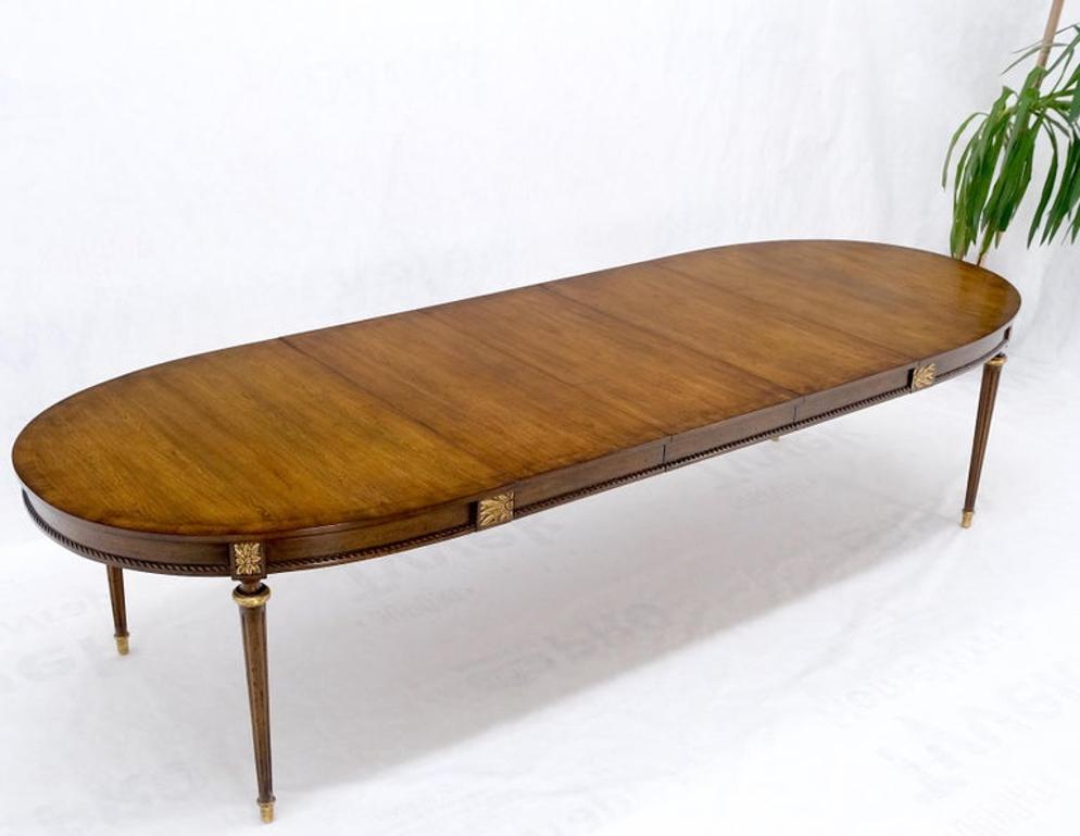 Fluted Baker Oval Three Leaves Gold Rossetts Large Dining Conference Table MINT!