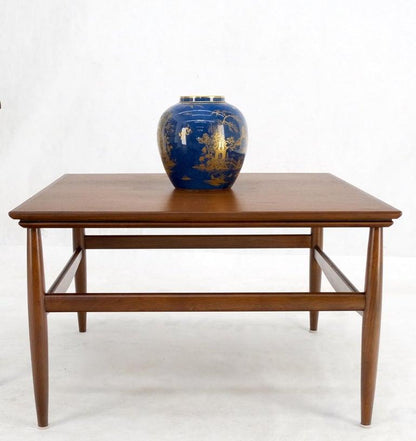 Danish Mid Century Modern Oiled Walnut Dowel Legs Square Coffee Table Mint!